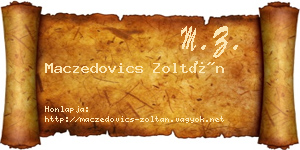 Maczedovics Zoltán névjegykártya