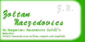 zoltan maczedovics business card